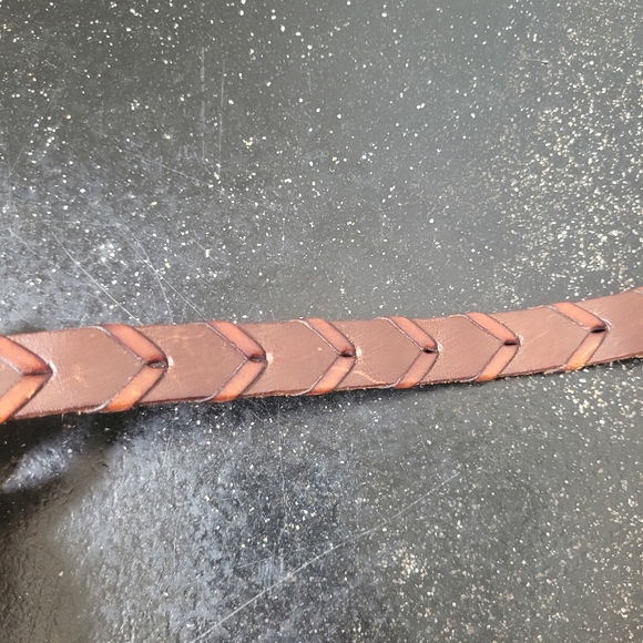 Lauren Ralph Lauren Braided Leather Belt with Brass Buckle - Picture 2 of 5